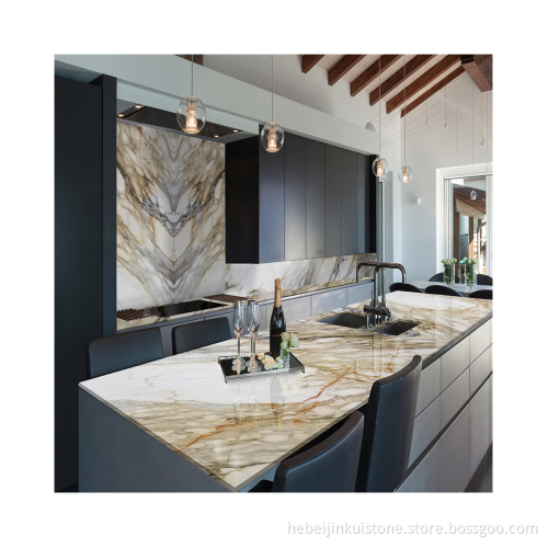 Popular Wooden Black Marble Slabs with Gold White Lines for Wall Tiles and Villa Decoration
